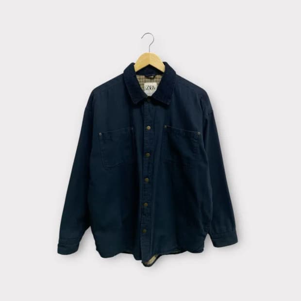 자라 ZARA 넥 코듀로이 커버올 재킷 S-L