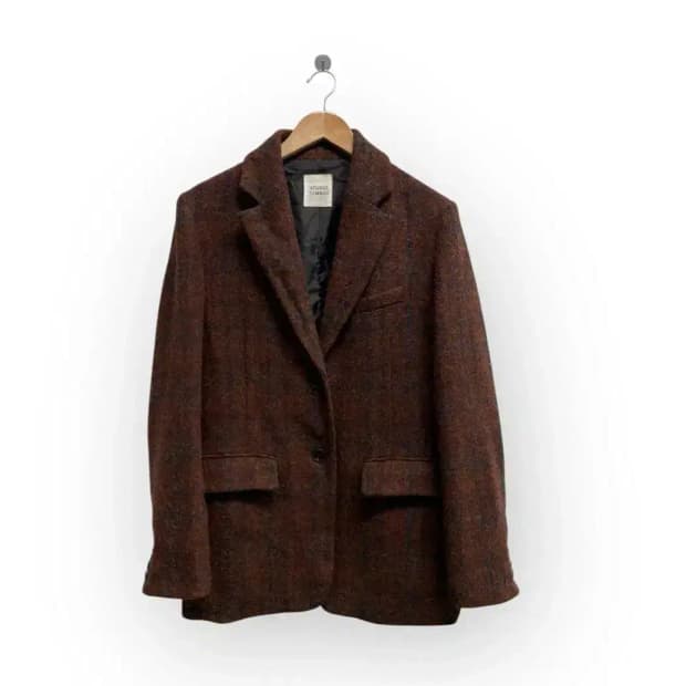 스튜디오 톰보이 울알파카 체크자켓 free