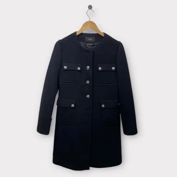 타임TIME 은장버튼 라운드 코트 S