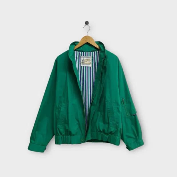 런던포그 그린 블루종 점퍼 L