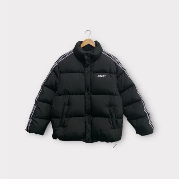 널디 NERDY 로고 테잎 다운 패딩 free