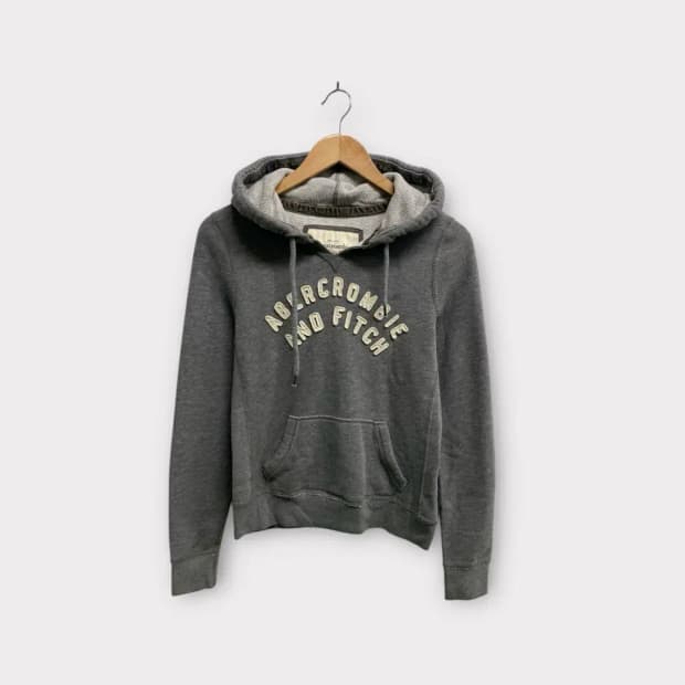 아베크롬비 그레이 기모 후드티 S