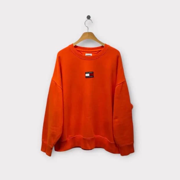 타미 뱃지 스웨트 오렌지색 맨투맨 XL