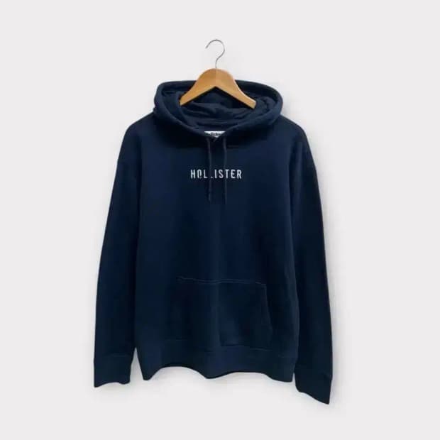 홀리스터 로고 기모 후드티 M