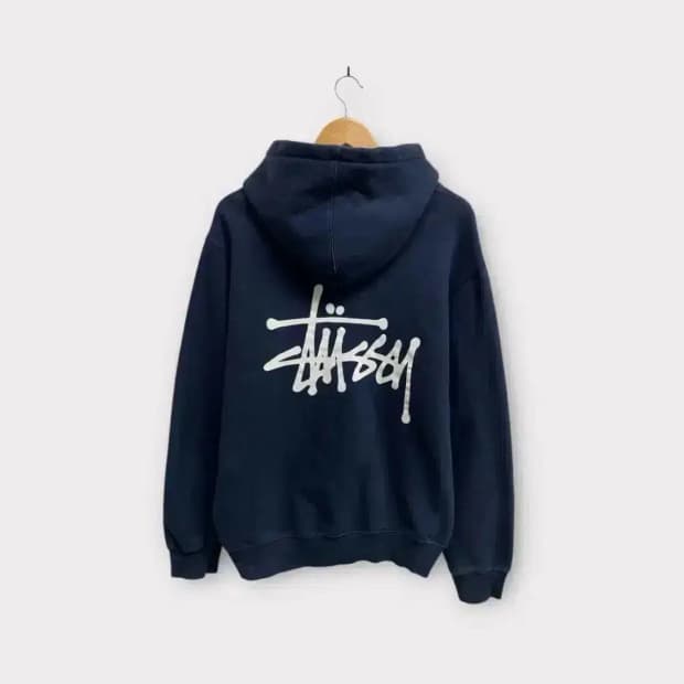 Stussy 스투시 기모 네이비 후드티 L