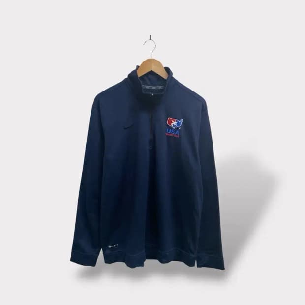 나이키 USA Dri-Fit 반집업 티셔츠 L