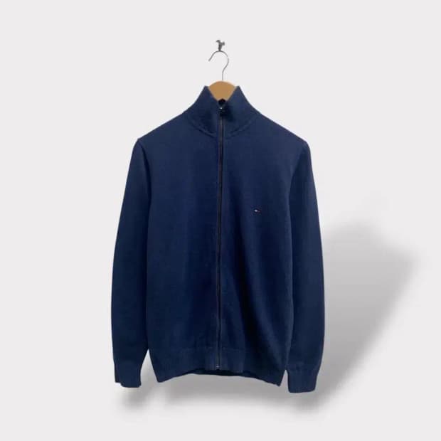 타미힐피거 네이비 집업니트  L