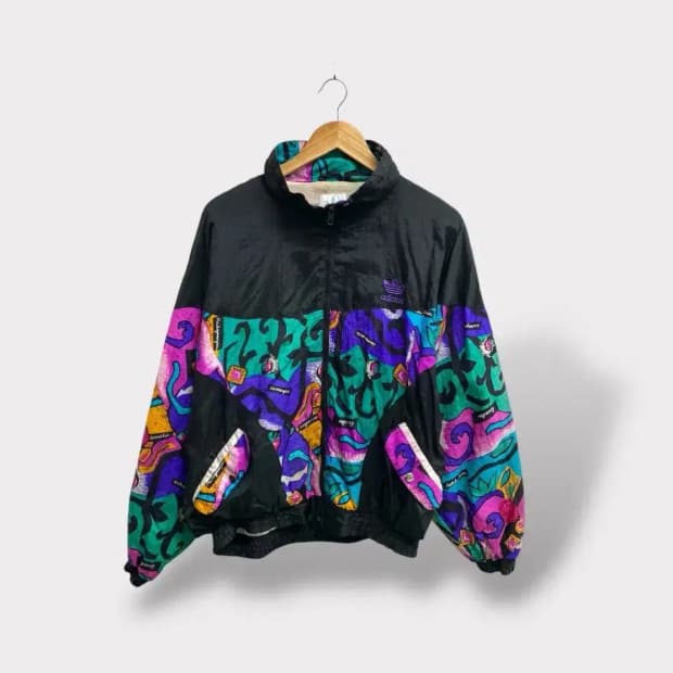 아디다스 90s 올드스쿨 멀티컬러 바람막이 자켓 free