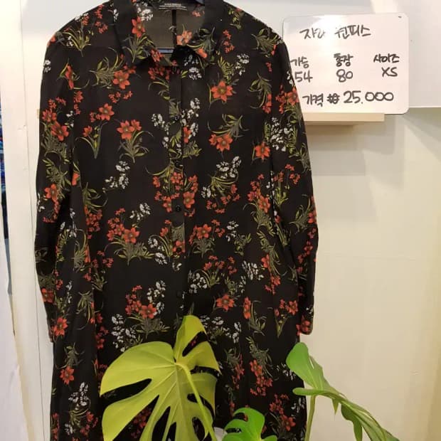 자라 플라워 셔츠 원피스