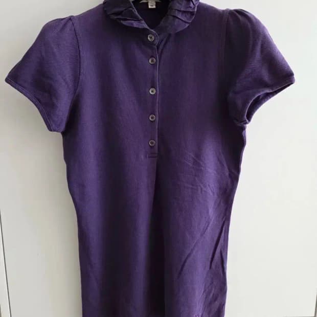 버버리 셔링 카라티셔츠