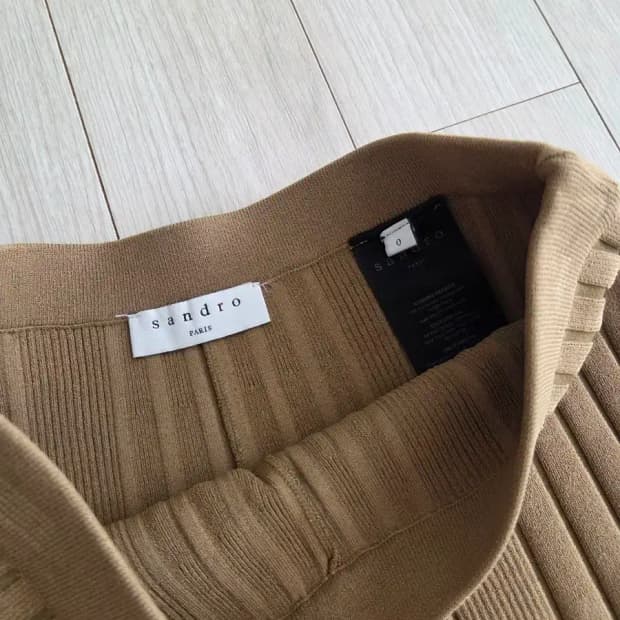 산드로 니트 플리츠 스커트 치마