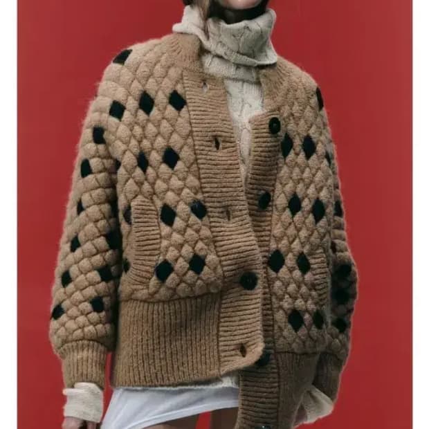 자라 패딩 니트 코트