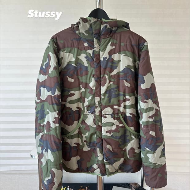 00s 스투시 카모 리버서블 패딩 자켓