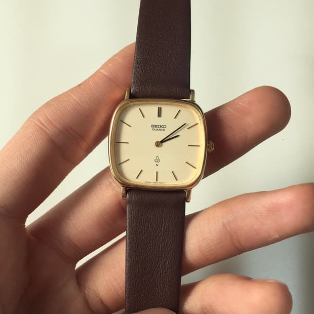 80s seiko chariot square gold