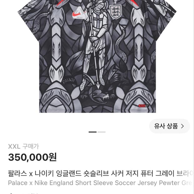 나이키 팔라스 잉글랜드 숏슬리브 사커 져지 퓨터그레이 2xl