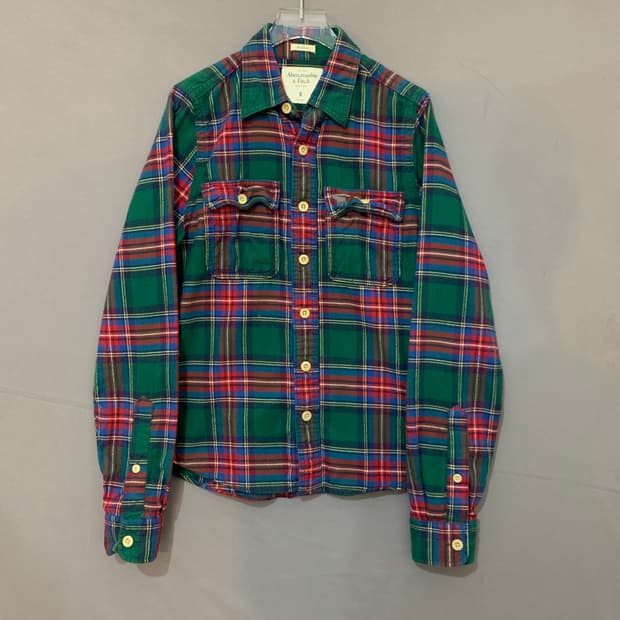 S 아베크롬비 머슬핏 플란넬 체크 셔츠 남방