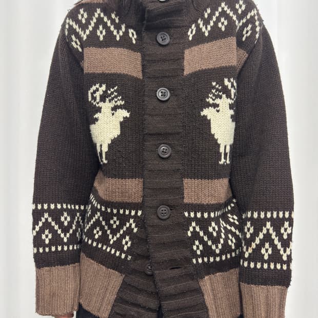 canadian sweater brown cardigan