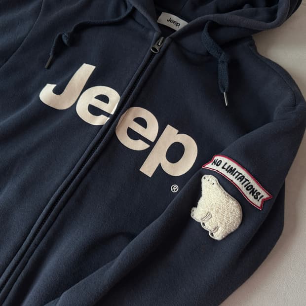 Jeep 지프 폴라베어 솔리드 후드집업 