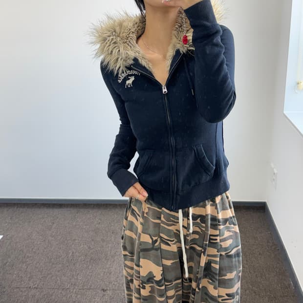 Abercrombie 아베크롬비 울프죠 퍼 안감 후드집업 