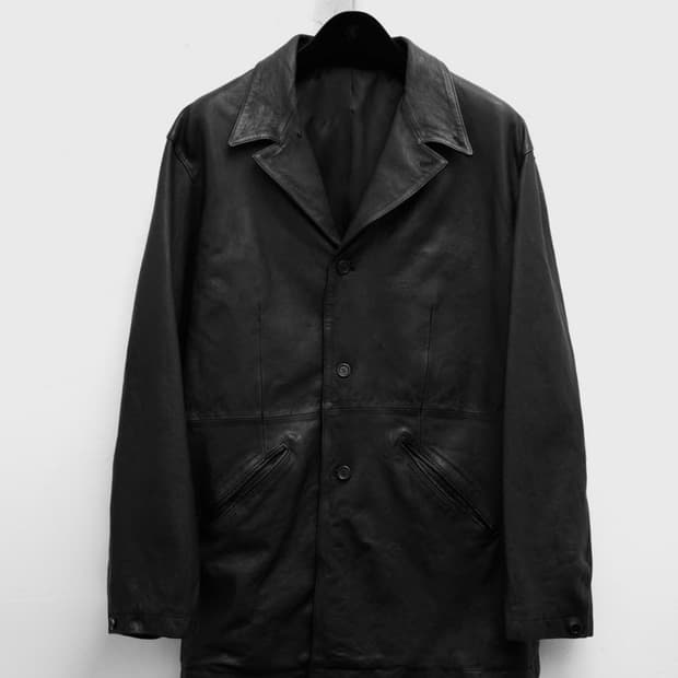 유스 워시드 레더 자켓 m size