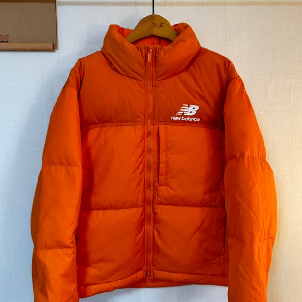 [S]뉴발란스 UNI 엑티브 숏 나일론 구스다운 패딩자켓 오렌지