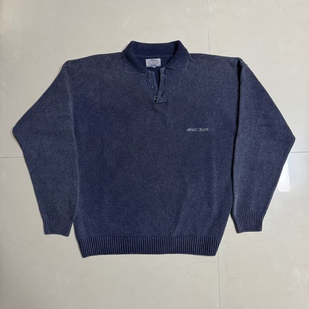 armani jeans button knit sweater