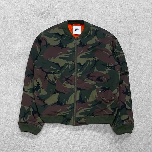 나이키 라이프 우븐 ma-1 카모 플라이트 봄버 자켓