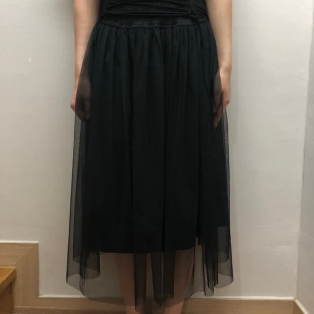 빈티지 블랙 아일렛 레이스 스커트