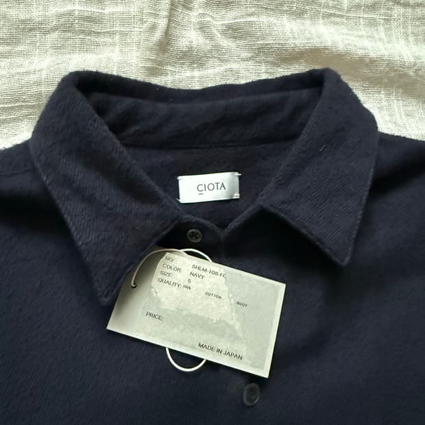 시오타 플란넬 셔츠 네이비 5사이즈