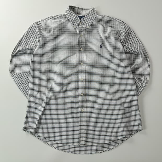 CA097 XL 폴로 00s 블루블랙 마이크로 테터솔 체크 셔츠 남방
