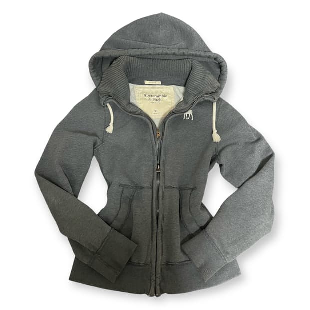 아베크롬비 자수로고 그레이 후드집업