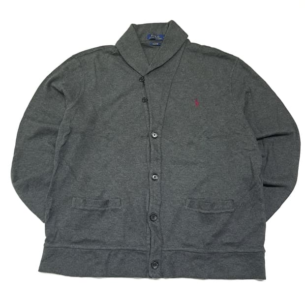 CL059 폴로 코튼 에스테이트 레드포니 다크그레이 숄카라 가디건