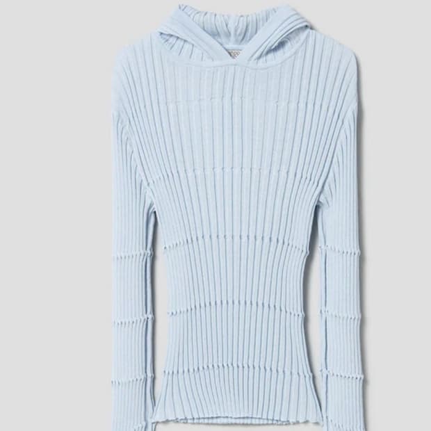 [앙개]Crafted Rib Hooded Pullover Sky Blue