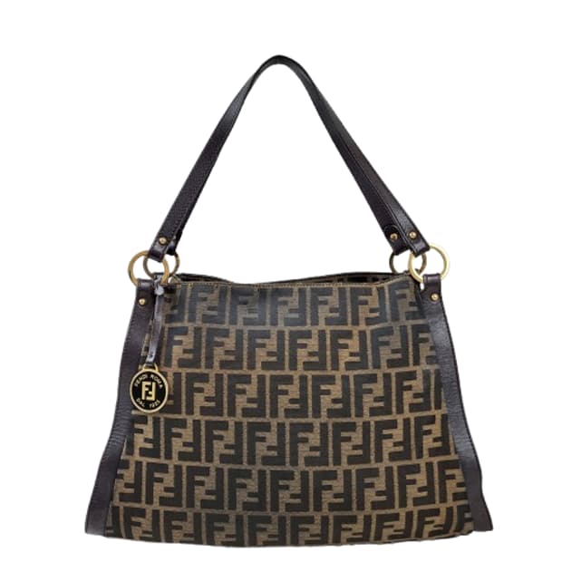 정품 펜디 FF 주카 타바코브라운 스퀘어백 