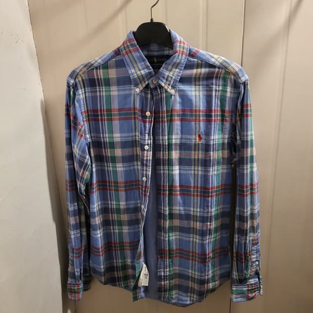 랄프로렌 슬림핏 체크 셔츠