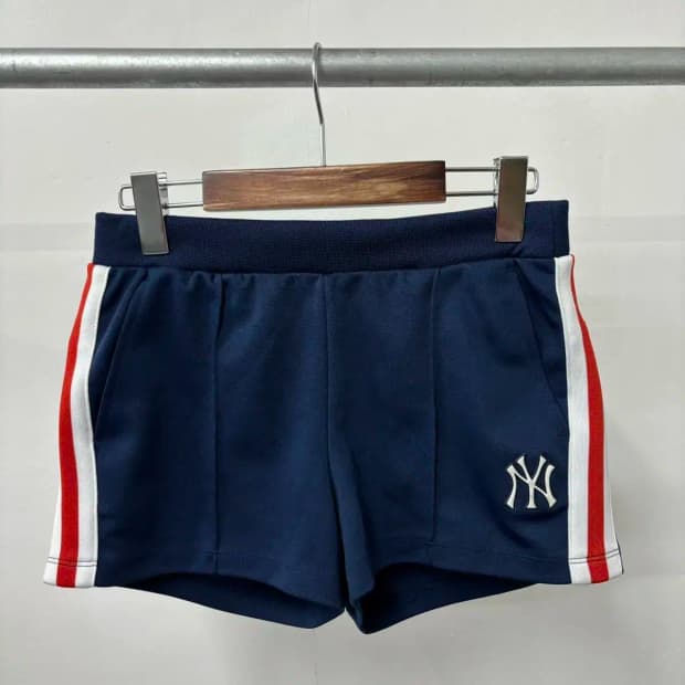 MLB 뉴욕양키스 여성 네이비 밴딩 트레이닝 반바지 숏팬츠 급처해요