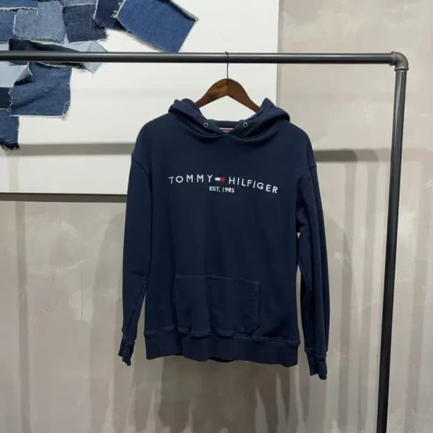 (95) 타미힐피거 캐주얼 스트릿 자수 로고 후드티