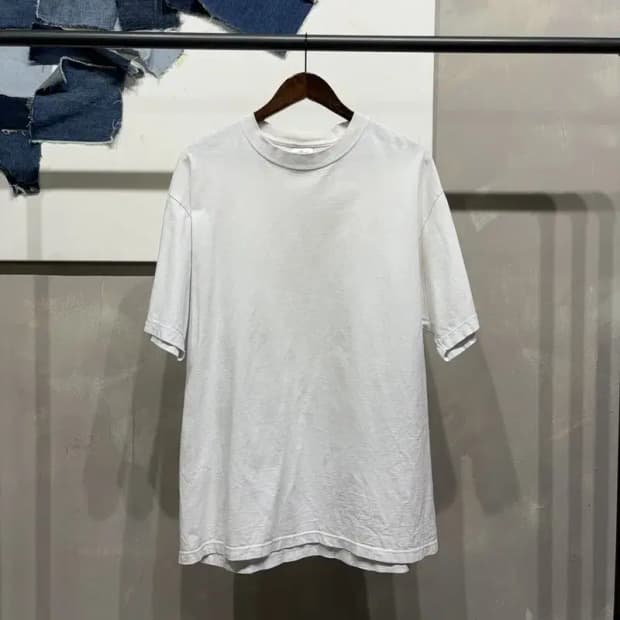 (110) 샤캬웨어 레이어드 무지 화이트 반팔 티