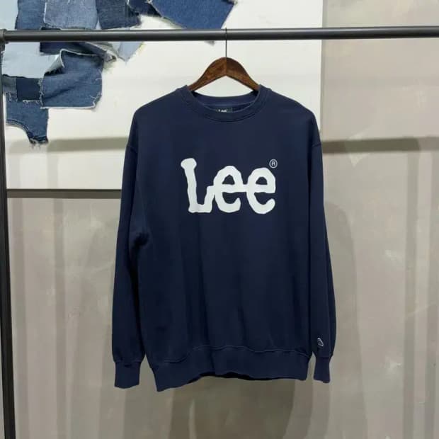 (100) LEE 캐주얼 스트릿 빅로고 프린팅 맨투맨 긴팔 티
