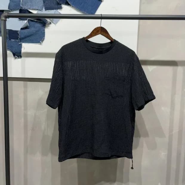 (100) 에잇세컨즈 캐주얼 시어서커 오버핏 포켓 반팔 티