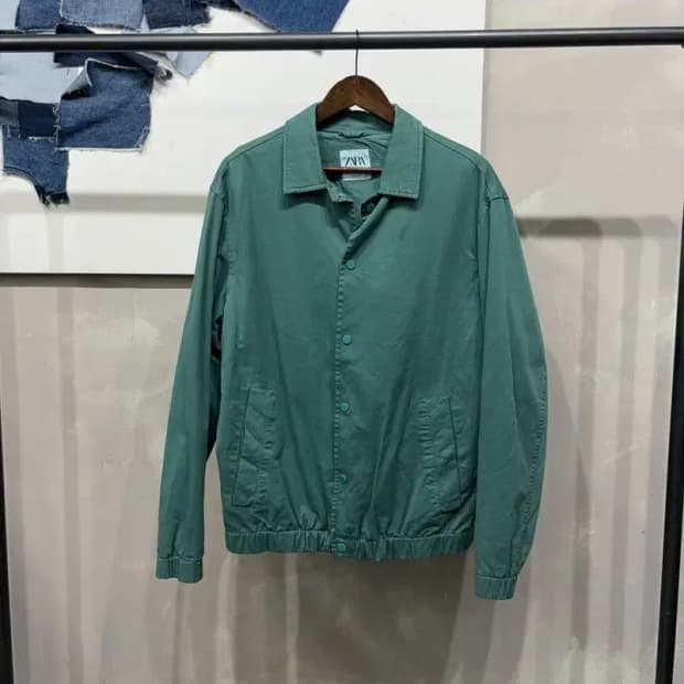 (100) 자라 ZARA 스트릿 캐주얼 코튼 블루종 워크 자켓