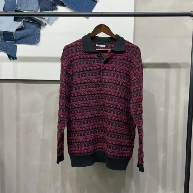 (100) 자라 ZARA 캐주얼 니트 긴팔 카라티