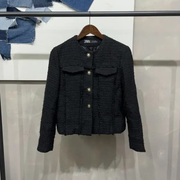 (90) 자라 ZARA 여성 캐주얼 트위드 자켓