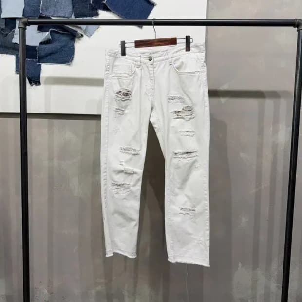 (30인치) 타임 한섬 여성 캐주얼 디스트로이드진 청바지