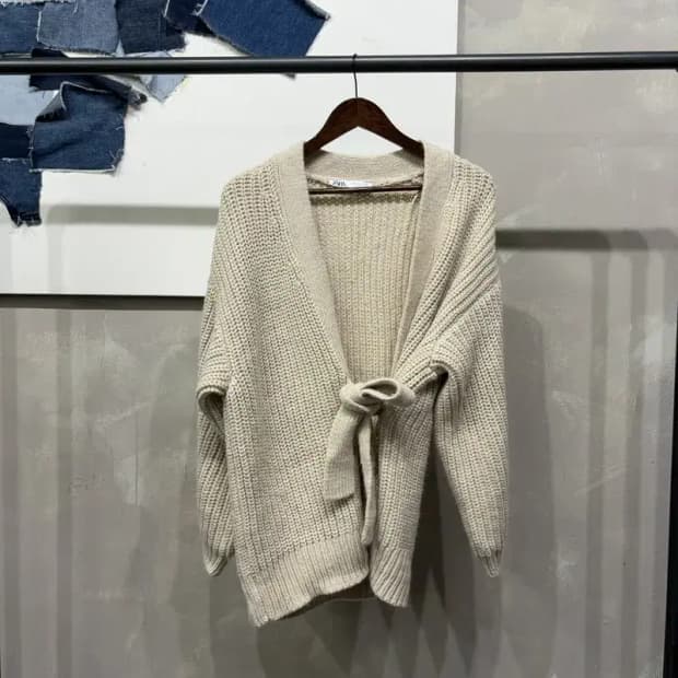 (95) 자라 ZARA 여성 캐주얼 타이 니트 가디건