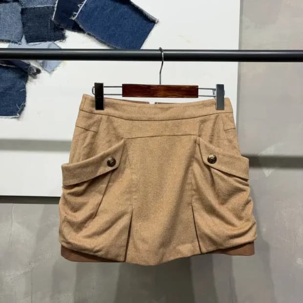 (25인치) SJSJ 한섬 여성 캐주얼 앙고라 캐시미어 미니스커트 치마