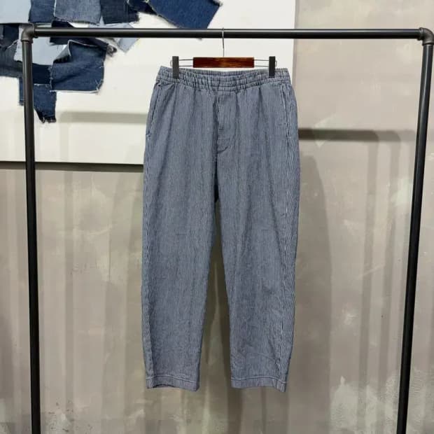 (30~32인치) 유니클로 캐주얼 스트라이프 밴딩 9부바지 팬츠