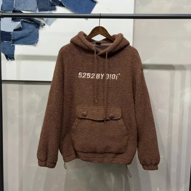 (F) OIOI 오아이오아이 여성 후리스 양털 뽀글이 후드티