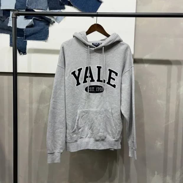 (100) 예일 캐주얼 스트릿 기모 자수 후드티