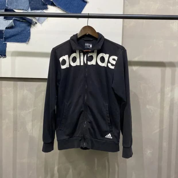 (100) 아디다스 스트릿 스포츠 빅로고 프린팅 집업 자켓